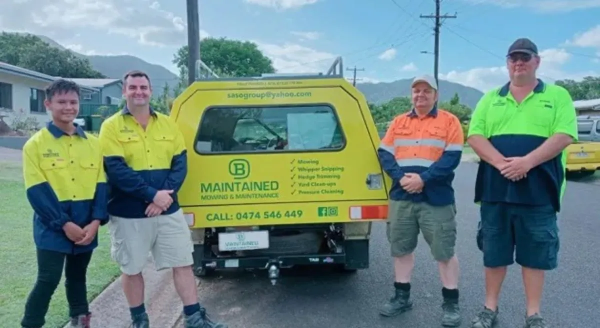 The B Maintained team with their work ute in Cairns