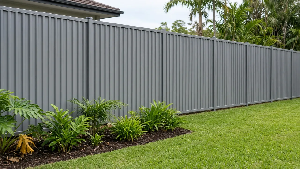 Colorbond fence build at a home in Cairns